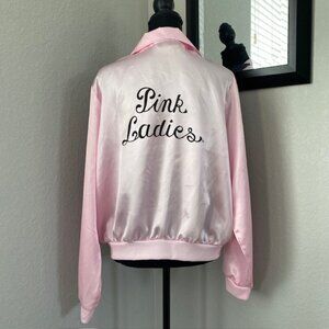 GREASE Pink Ladies Pink Satin Bomber Jacket XL